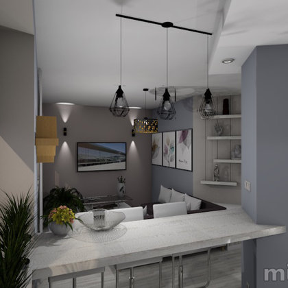 Livingroom + Kitchen + Lobby = roomy space