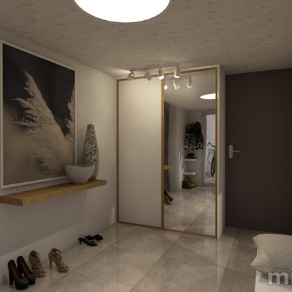 Interior project for a house with mansard