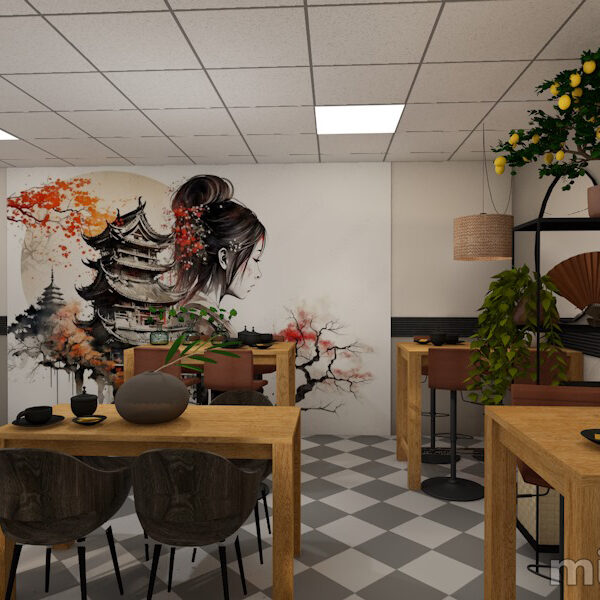 Interior project for a sushi place