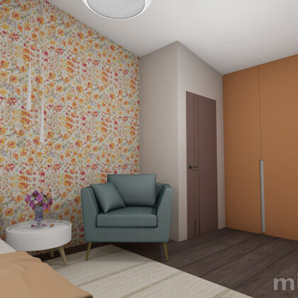 Bedroom in mansard (orange one)