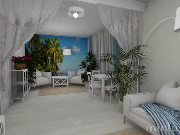 Viesistaba Santorini noskaņās