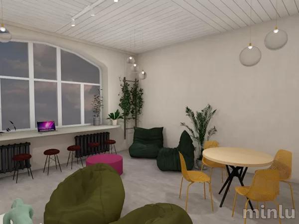 Interjera projekts jauniešu koprades telpām