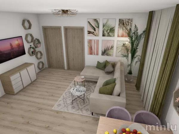 Viesistaba ar Ēdamzonu Bonavas projekta dzīvoklī