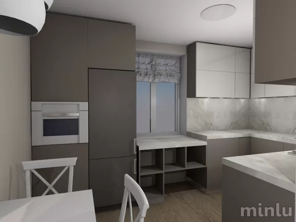 The beige kitchen