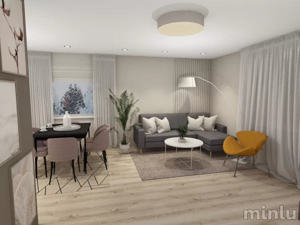 Living room with dining area