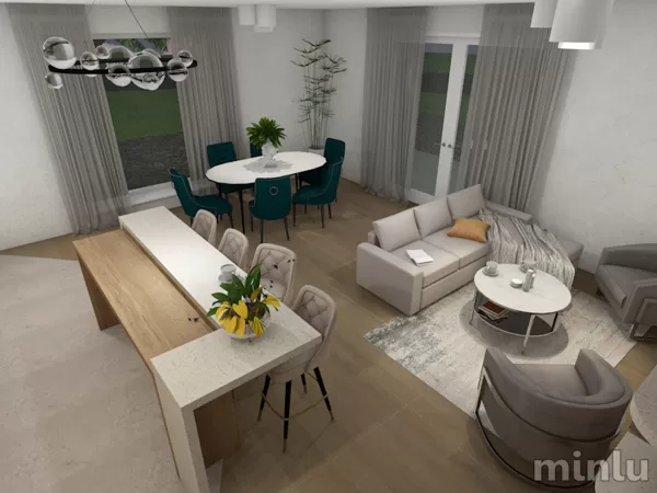 Livingroom with kitchen