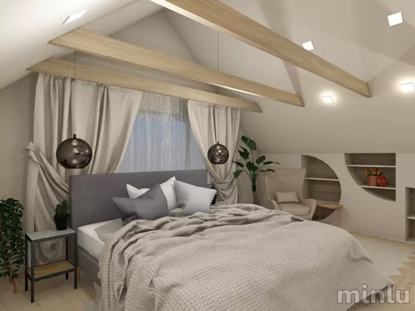 Bedroom + Kidsroom in a mansard