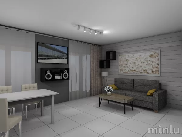 Kitchen and living room in summerhouse