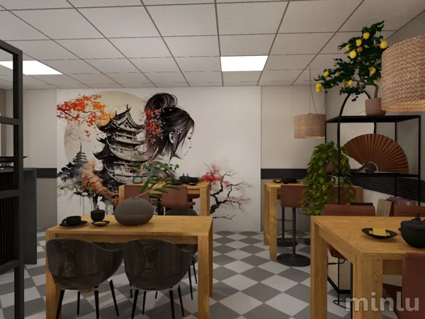 Interior project for a sushi place