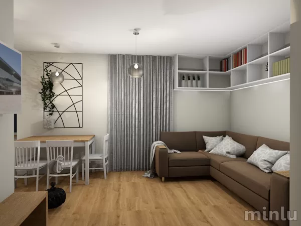 Kitchen + Living room in Scandinavian vibes